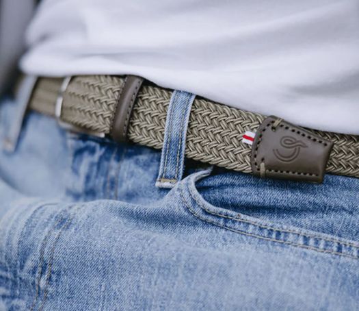 Kaki geweven riem Brighton La Boucle