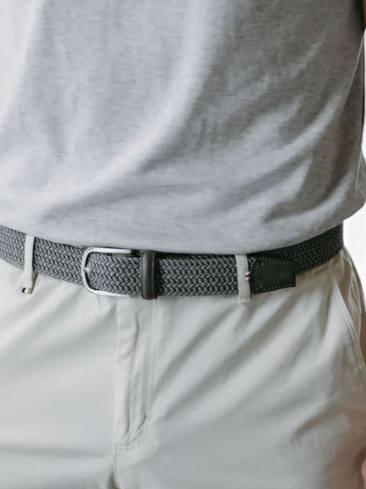Donkergrijze geweven riem The Hamptons La Boucle