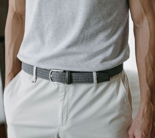 Donkergrijze geweven riem The Hamptons La Boucle