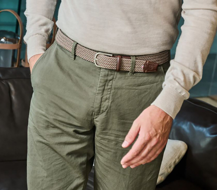 Bruine geweven riem Sylt La Boucle