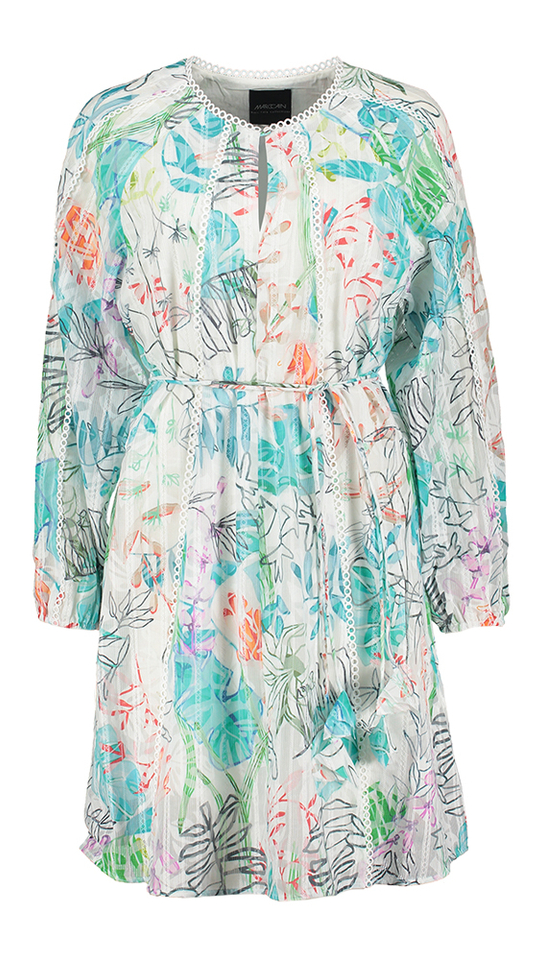 Witte jurk met multicolor print Marc Cain collections