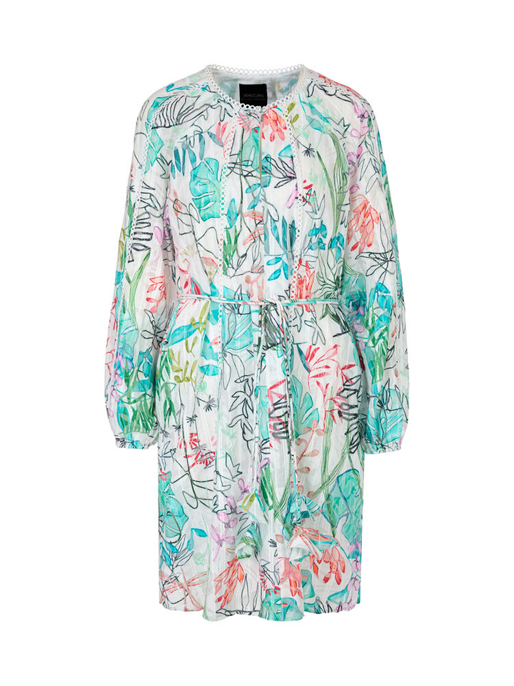 Witte jurk met multicolor print Marc Cain collections
