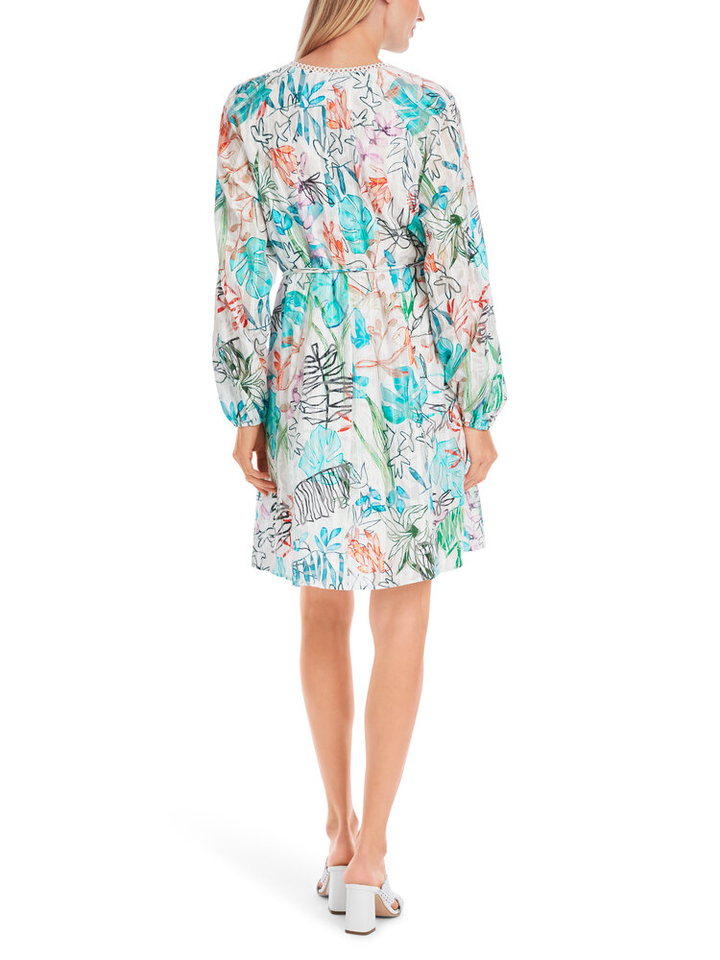 Witte jurk met multicolor print Marc Cain collections