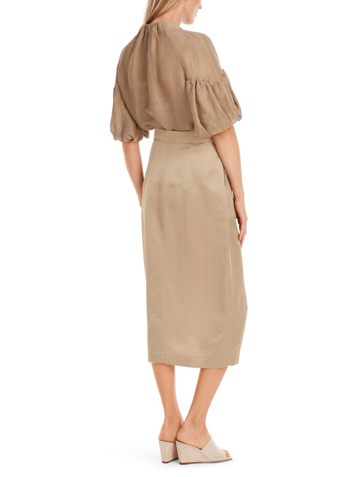 Goudkleurige rok met rits en korte split Marc Cain collections