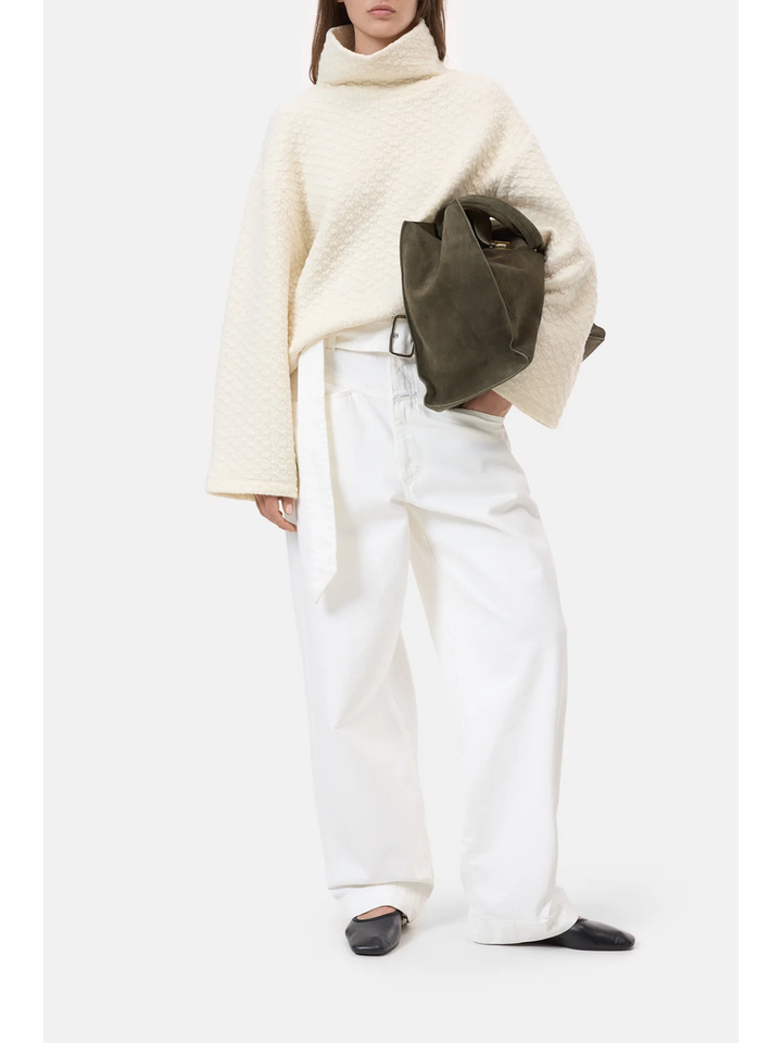 Beige trui met opstaande kraag Closed