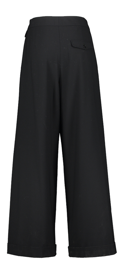 Zwarte wijde broek met overslag Closed