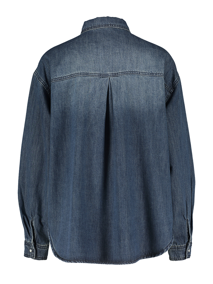 Donkerblauw jeanshemd met drukknopen JC Sophie