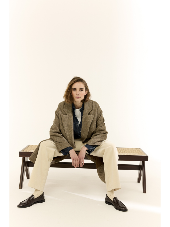 Donkerblauw jeanshemd met drukknopen JC Sophie