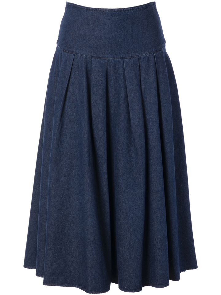 Blauwe jeansrok met plooien en zakken JC Sophie