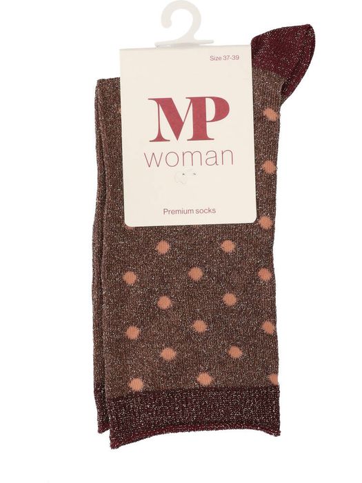 Roestkleurige glitterkousen met bolletjes Donna Glitter MP Denmark