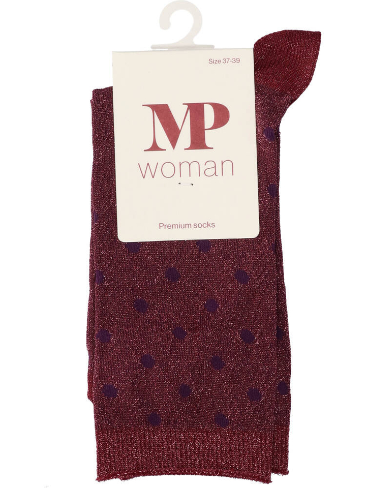 Bordeaux glitterkousen met bolletjes Donna Glitter MP Denmark