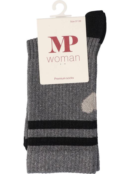 Grijze glitterkousen met hartjes detail Elga Glitter