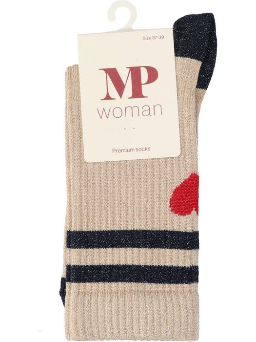 Beige glitterkousen met hartjes detail Elga Glitter