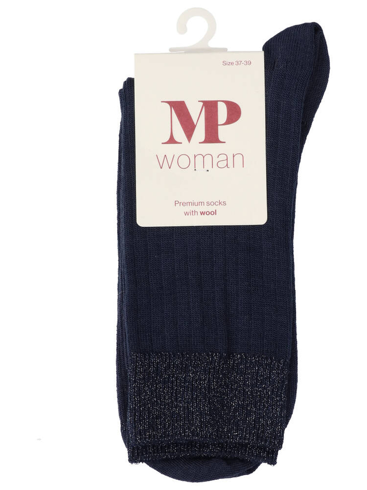 Blauwe sokken Erina wool rib MP Denmark