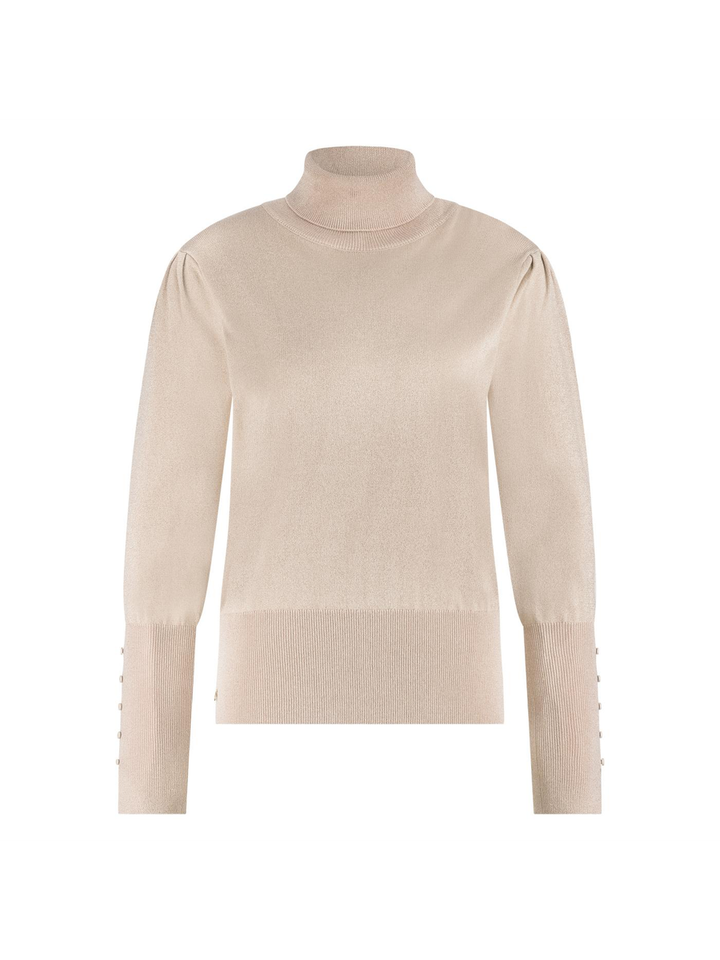 Roze glitter trui met rolkraag Sylvia lurex Nukus