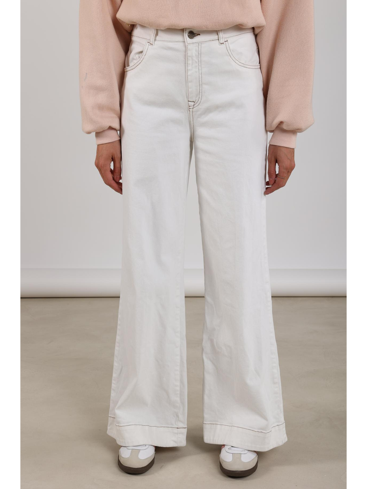 Witte wide leg jeans Abby Nukus
