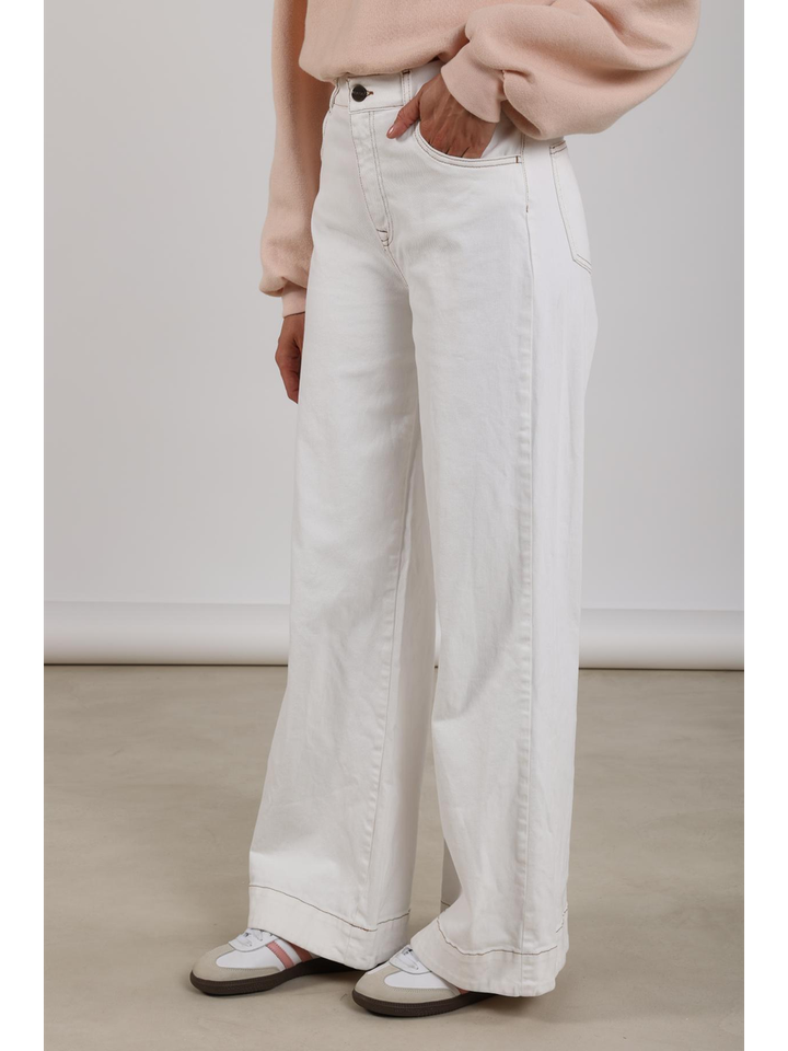 Witte wide leg jeans Abby Nukus