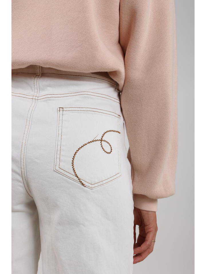 Witte wide leg jeans Abby Nukus