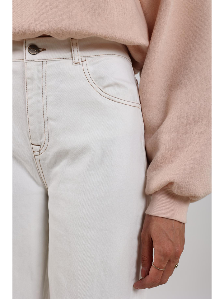Witte wide leg jeans Abby Nukus