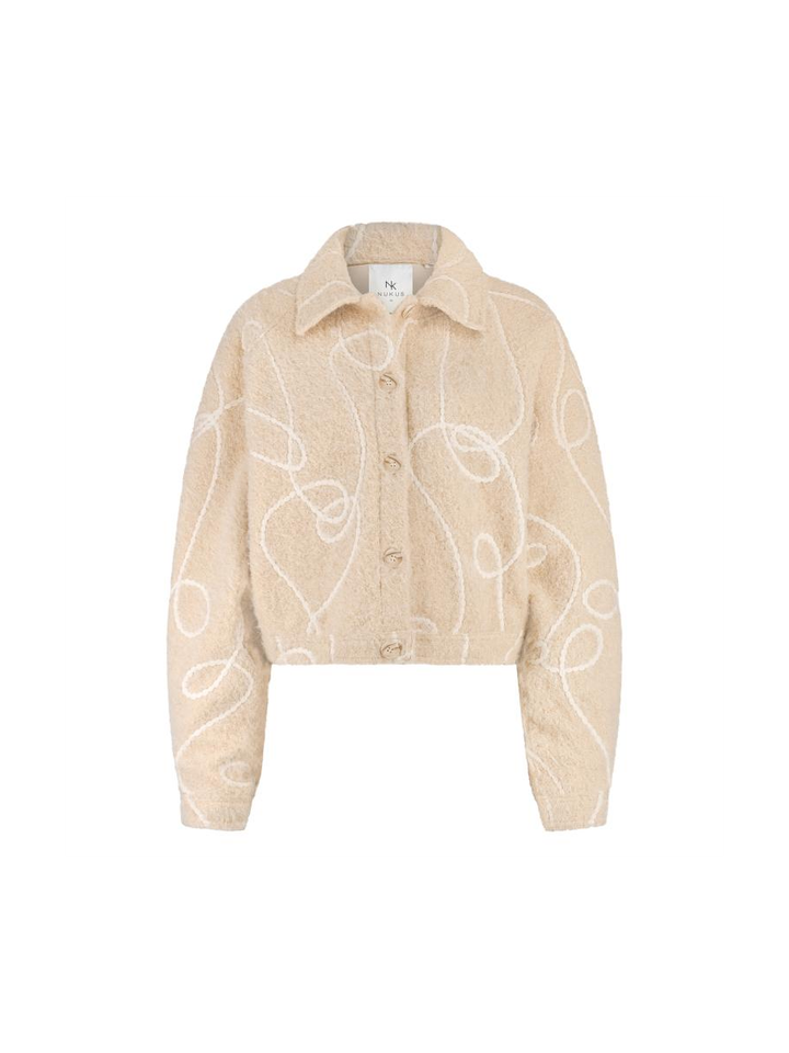 Beige jas met motief Milou Nukus