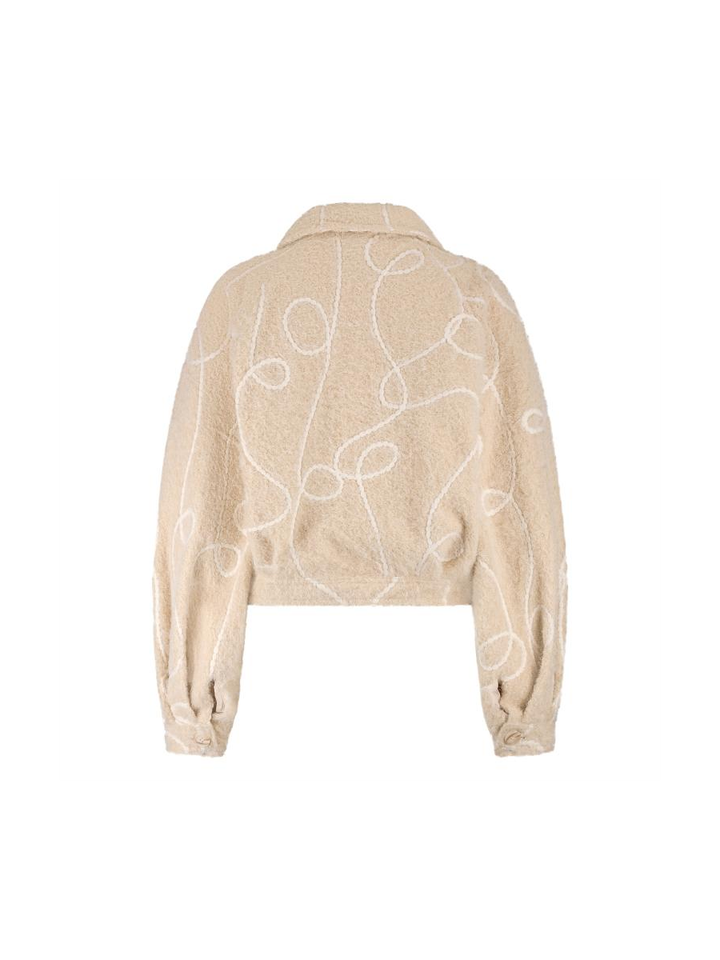 Beige jas met motief Milou Nukus