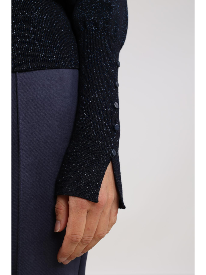 Donkerblauwe glitter koltrui Sylvia Nukus