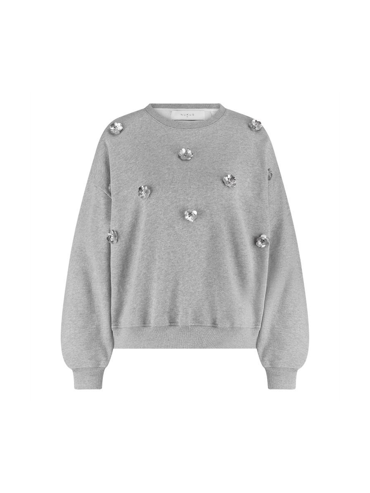 Grijze trui met bloemdetail Beatriz Nukus 