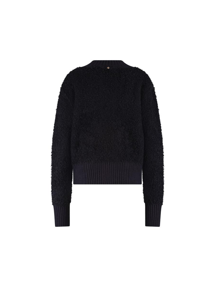 Donkerblauwe teddy gilet met knoopsluiting Kayle Nukus 