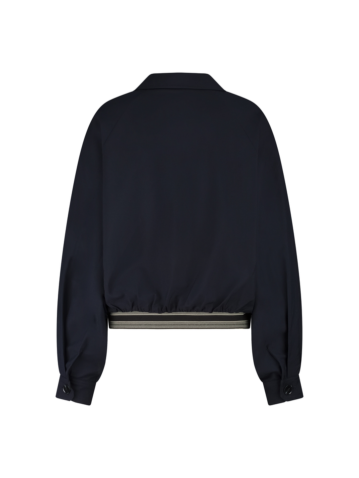 Blauwe korte jas met opgestikte zakken Olivia Nukus 