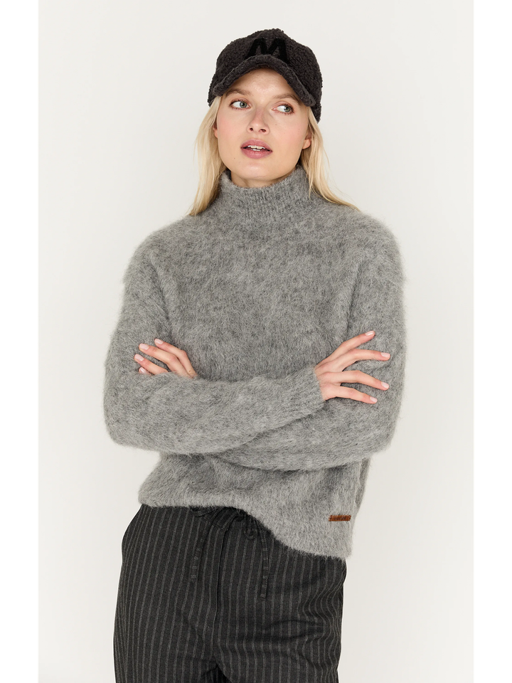 Lichtgrijze alpaca wollen pull Ashley MSCW