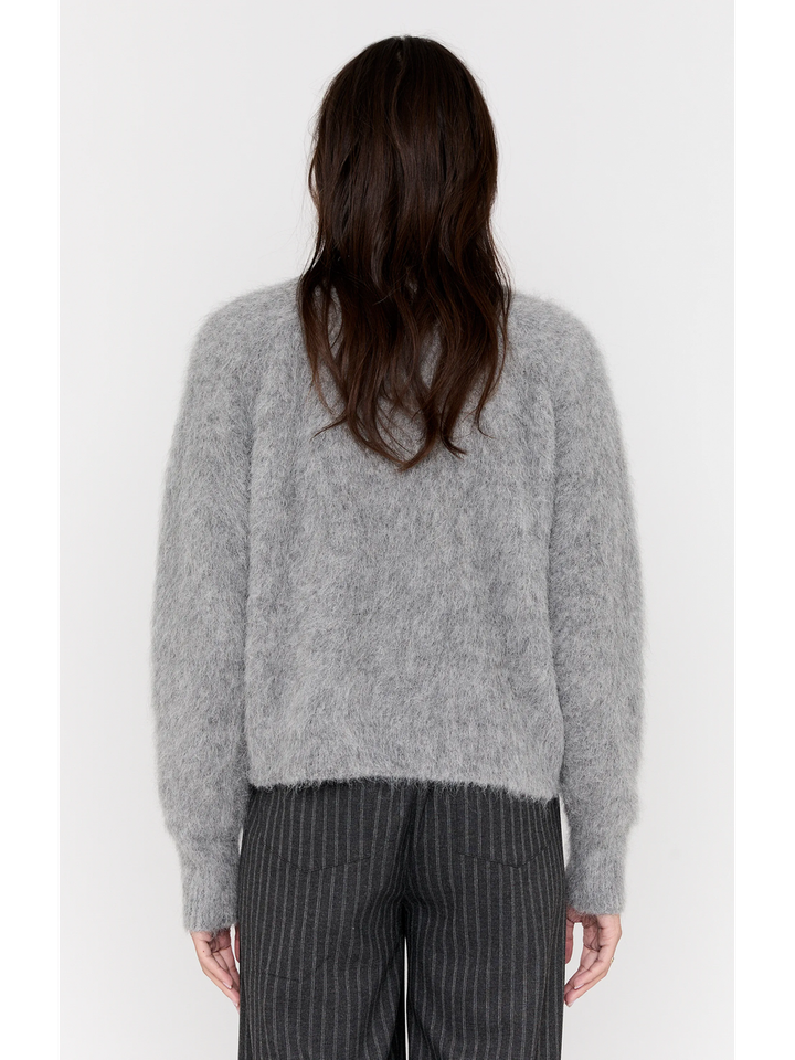 Lichtgrijze alpaca wollen gilet met knopen Fleur MSCW