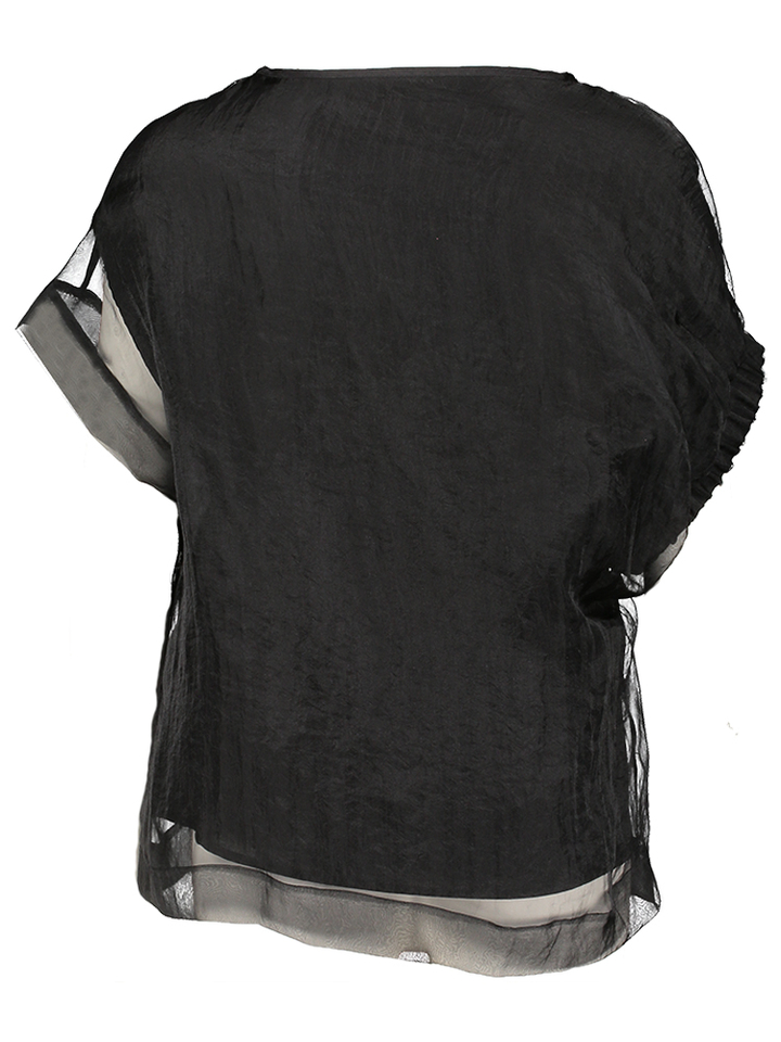 Zwarte bloes met voile Gerta Rabens Saloner 