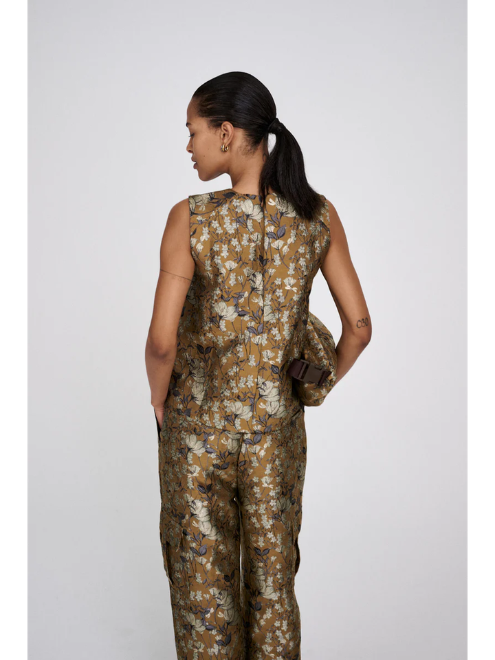 Mouwloze bloes in bloemenprint Piper Rabels Saloner