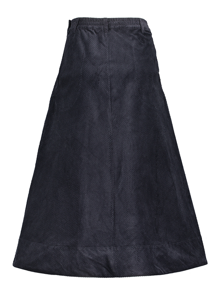 Donkerblauwe ribfluwelen rok Rue de Tokyo