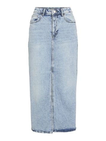 Blauwe lange jeansrok met split Cijaf Vila 