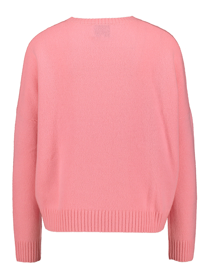Roze pull met bordeaux motief Amelie Symbol Kujten