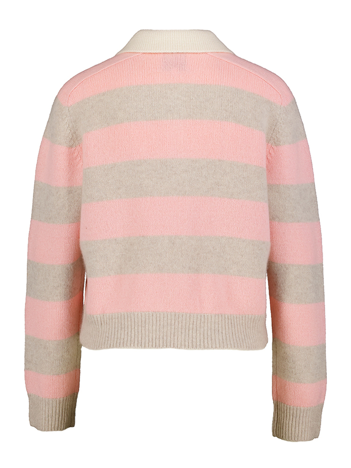 Roze gestreepte cashmere pull Kujten