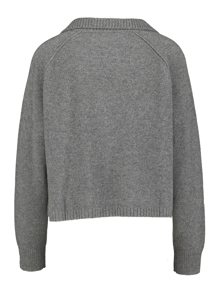 Donkergrijze pull met v-hals Aenora Kujten
