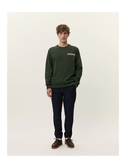 Groene katoenen sweater met merklogo Les Deux