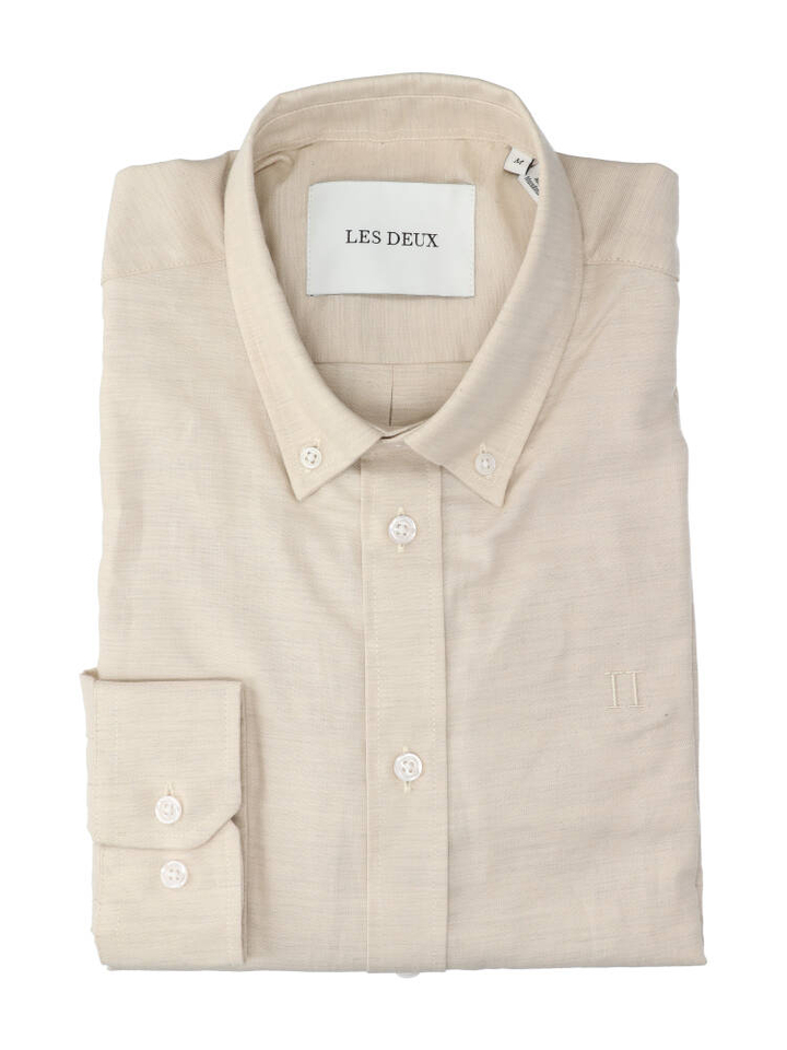 Ecru katoenen hemd (regular fit) met lange mouwen Les Deux 