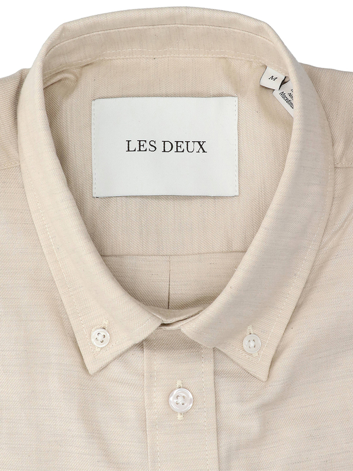 Ecru katoenen hemd (regular fit) met lange mouwen Les Deux 