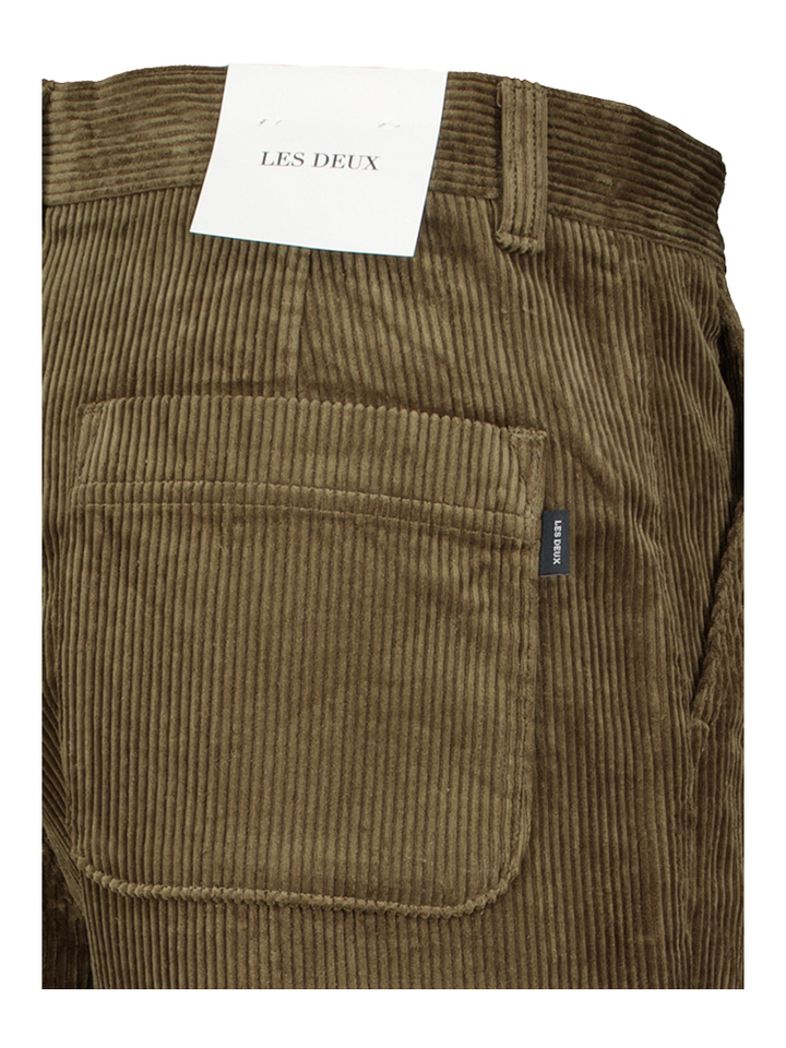 Bruingroene ribfluwelen broek Les Deux
