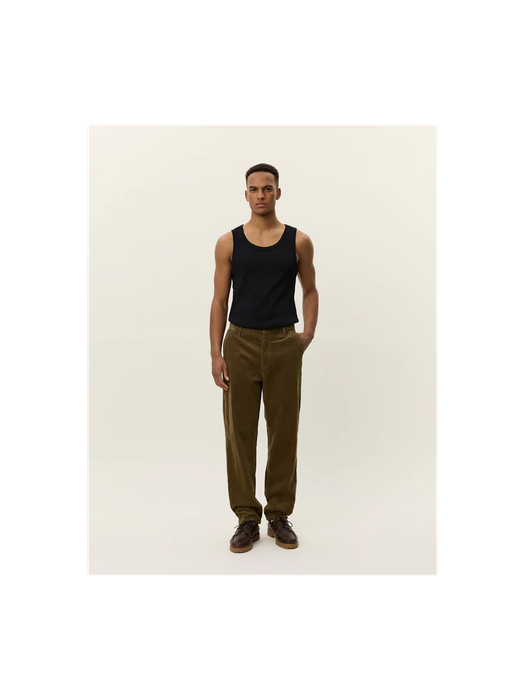Bruingroene ribfluwelen broek Les Deux
