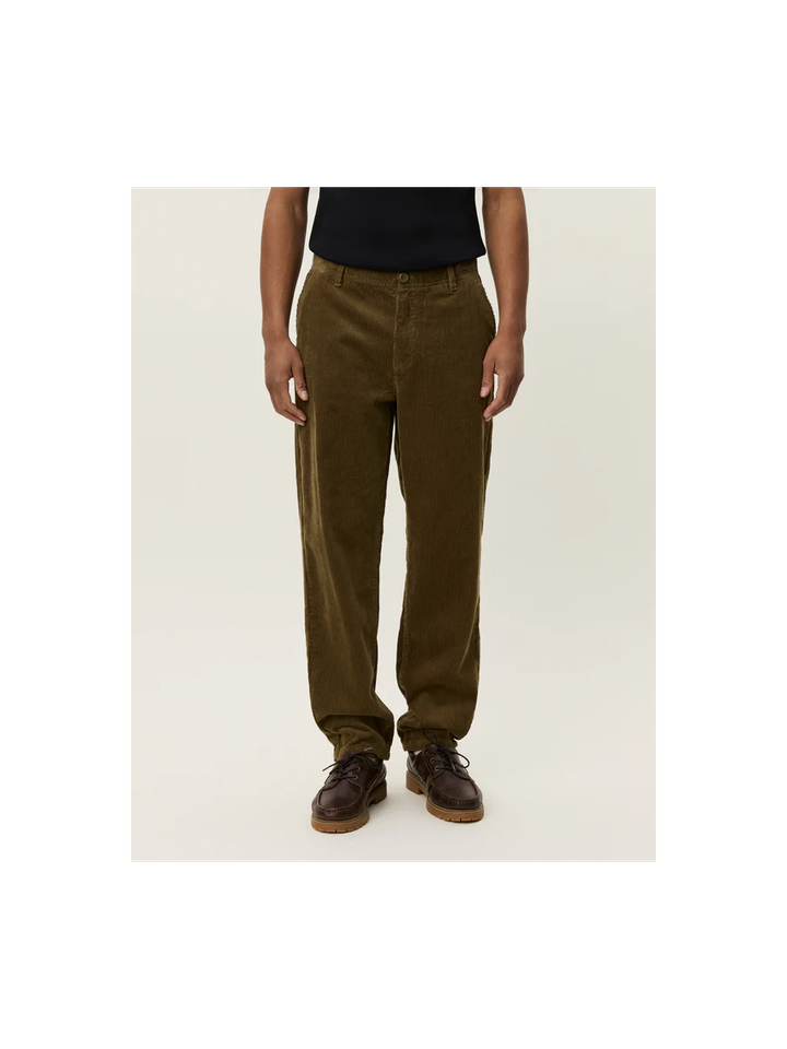 Bruingroene ribfluwelen broek Les Deux