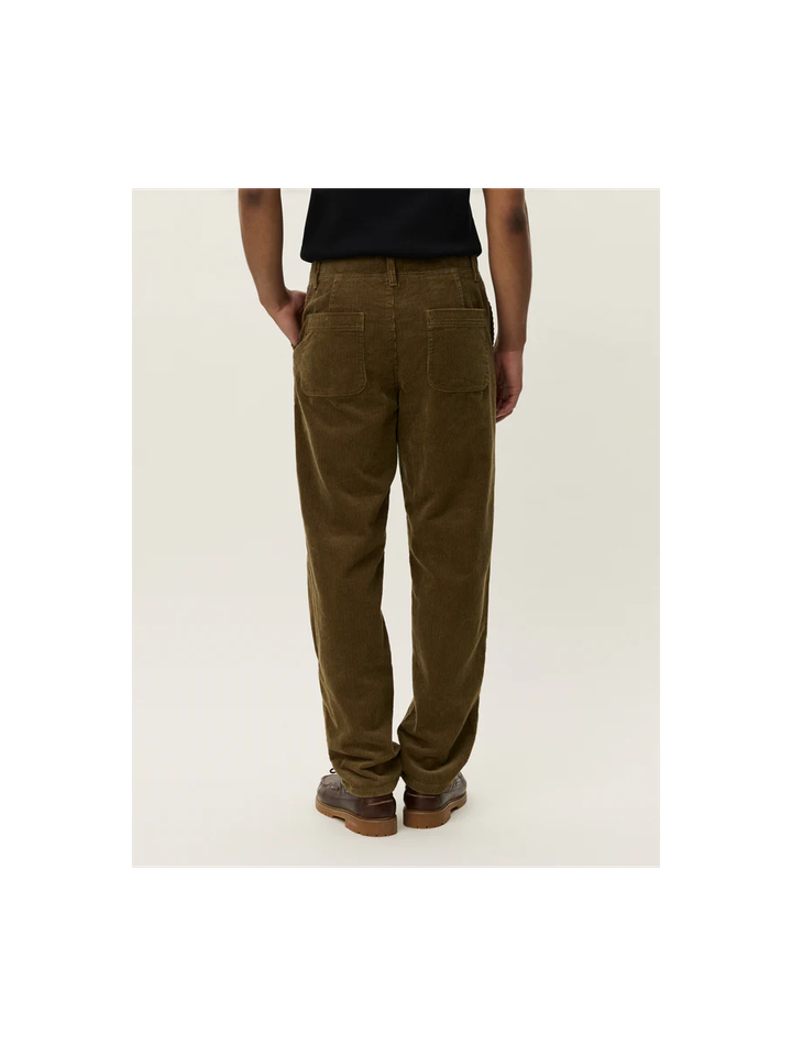 Bruingroene ribfluwelen broek Les Deux