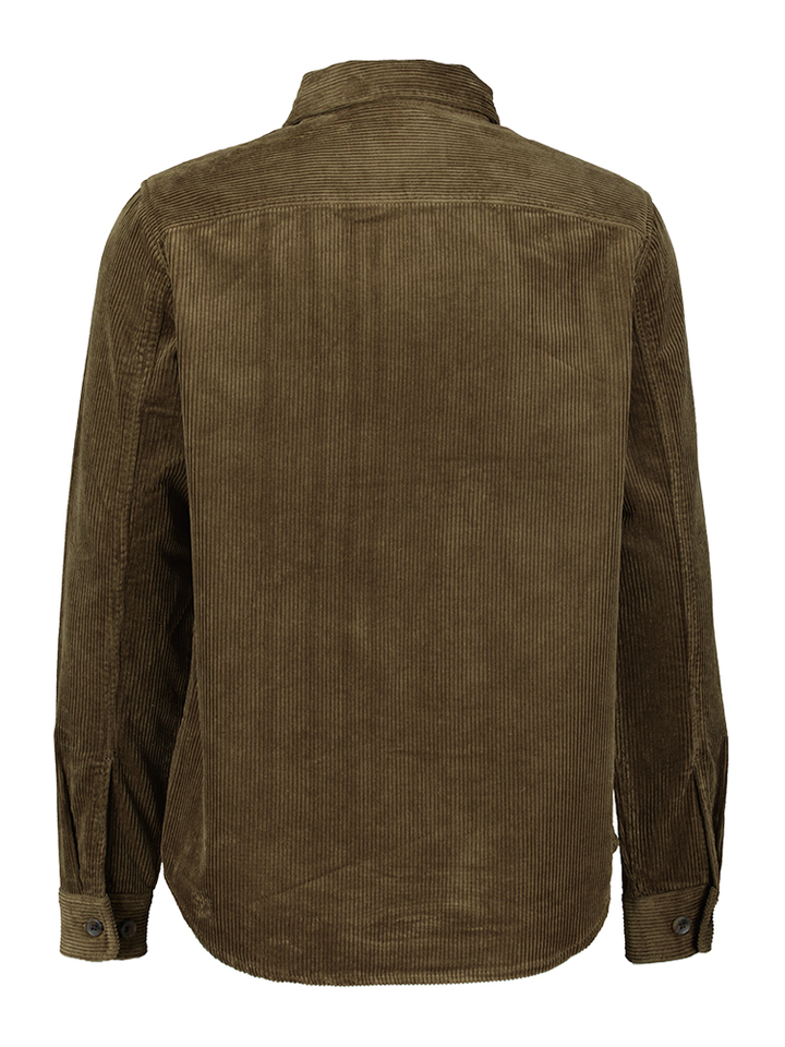 Military Olive Green overhemd in ribfluweel Les Deux