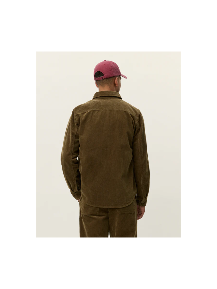 Military Olive Green overhemd in ribfluweel Les Deux