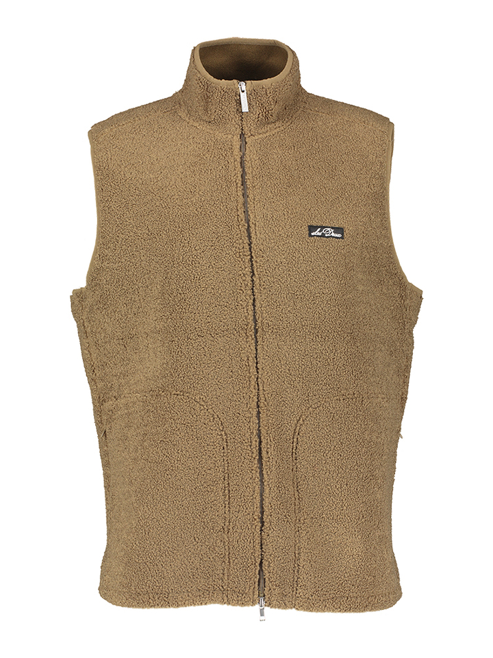 Groenbruine teddy bodywarmer met rits Les Deux