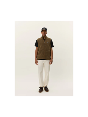Groenbruine teddy bodywarmer met rits Les Deux