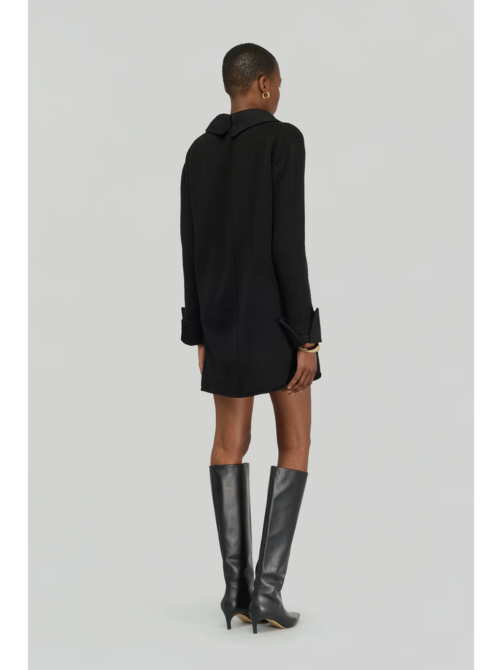 Zwarte gebreide jurk met polo kraag Semicouture 